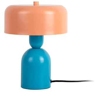 Leitmotiv Table lamp Double Funky Aqua Blue w. Peach orange