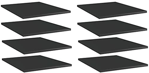 LLEZKBR Lot de 8 planches à étagères en bois noir brillant 40 x 50 x 1,5 cm