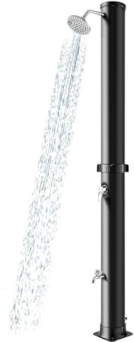 WilkSxyc Ducha Solar Exterior Portátil | Cabezal Giratorio de 360° | Grifo Lavapiés | Hogar | Jardín | Exterior | Ducha Independiente para Piscina, SPA | Ducha de Camping