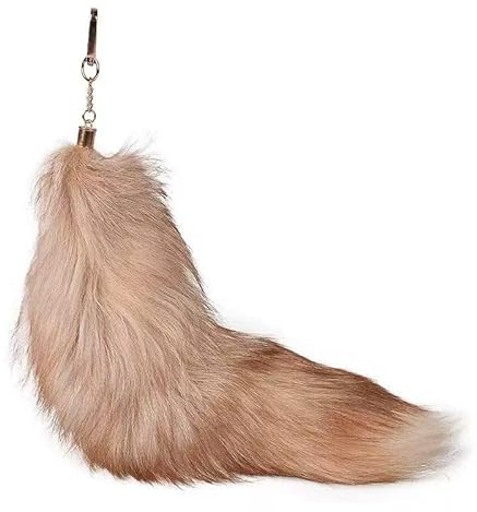 Nocyclonic Therian Tail aus Kunstfell, Furry Fox Tails Keychain, Fuchsschwanz AnhäNger, Fell Schwanz Keychain