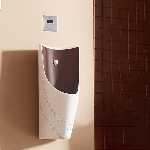 KUKIXKK Orinatoio a Parete per Uomo, Orinatoio in Ceramica con Sciacquone Automatico a Sensore, per Casa, Ufficio, Hotel, Bar(Sensor C)