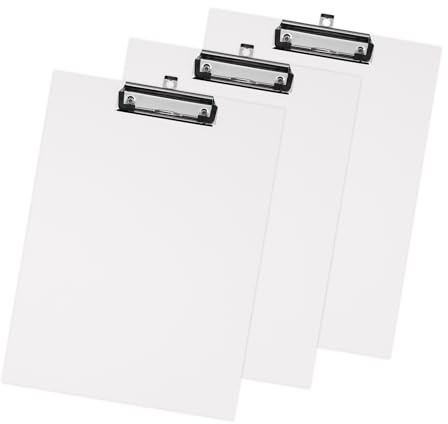 FALKEN 3x Umwelt-Klemmbrett Öko DIN A4 weiß mit stabilem Pappkern | Made in Germany farbiger Papierbezug außen Blauer Engel ideal für Inventur und Lagerwirtschaft