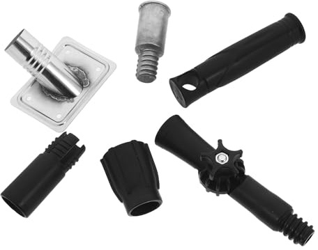 Abaodam 5pcs Threaded End Replacement Kit for Broom Handle and Paint Brush Extension Rods, Stainless Steel Multifunctional Adapter Compatible with 1inch Telescopic Poles for Offices