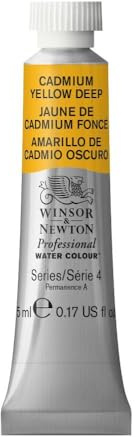 Winsor & Newton 5 ml Tube Professional Water Colour, Cadmium Yellow Deep