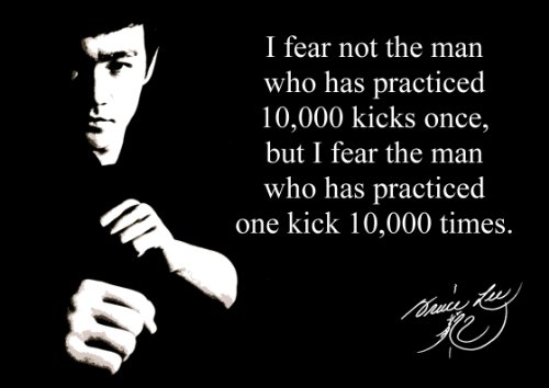 Signiertes Poster mit inspirierendem Zitat von Bruce Lee (1)