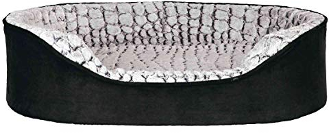 TRIXIE orthopädisches Hundebett Vital Lino 60 × 45 cm in schwarz/grau - hochwertiges Hundekissen mit Memory Schaum - Hundekorb für mittelgroße Hunde - gelenkschonend und entlastend - 37251