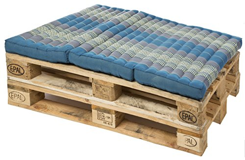 Handelsturm Thaikissen Palettenpolster 80x120 cm Kissen Auflage für Europaletten edles Polster Hellblau