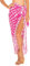 SHU-SHI - Damen Sarong für den Strand - zum Tragen über Badeanzügen & Bikinis - Mandala-Pfauenmuster - Einheitsgröße - Pink/Weiß