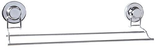 GELCO 707485 Porte Serviettes 2 Barres à Ventouses, Chrome, 10, 5 x 45, 5 x 5 cm