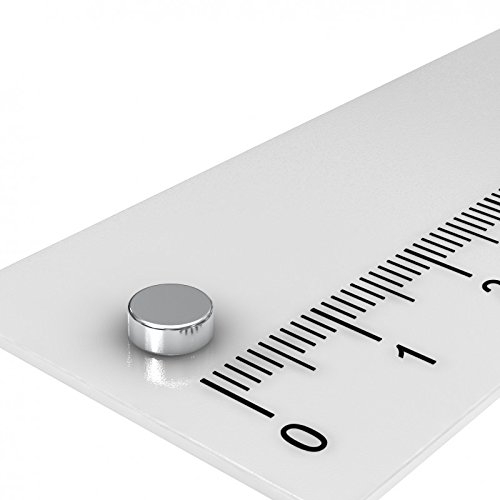 10 x Neodym Scheiben Magnet, 5 x 2 mm, vernickelt, Grade N52, für Pinnwand, Magnettafel oder Kühlschrank