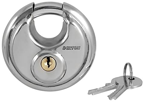 Dekton 70MM Discus Padlock | Heavy-Duty Iron Construction with Tough Shackle | Includes 3 Steel Keys | Ideal for Gates, Sheds & Storage | Durable Locking Mechanism | For Home and Industrial Use