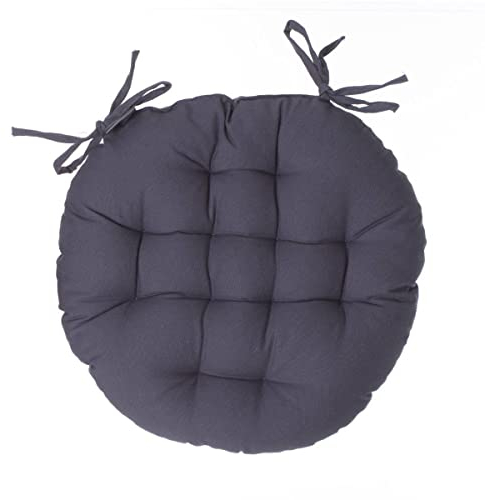 Atmosphera - Sitzauflage rund aus dunkelgrauer Baumwolle D 38 cm - Dunkelgrau