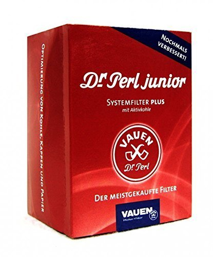 VAUEN Dr. Perl Junior Carboni Attivi, Misura Grande, 9 mm, Ju-Max 3 x 180 = 540 filtri, Colore: Rosso, 3X 180 Filter