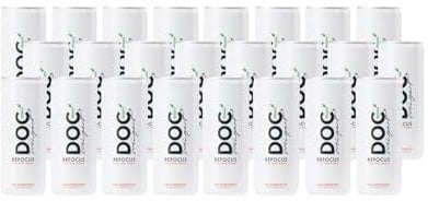 DOC Weingart® REFOCUS Vegan – Energie Drink, Orange, Zitrone, Grapefruit, Vitamine, natürliches Koffein, Guarana, kalorienarm, ohne Süßstoffe & Konservierungsmittel, erfrischend, 24x250ml