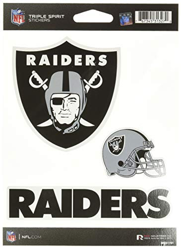 Rico Industries NFL Football Las Vegas Raiders Dreifacher Stickerbogen