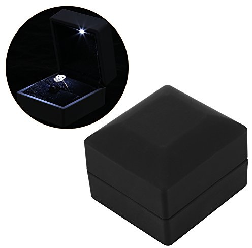4 Arten LED Beleuchtete Ring / Anhänger / Armband / Halskette Schmuck Vitrine Geschenk Aufbewahrungsbox(#1)