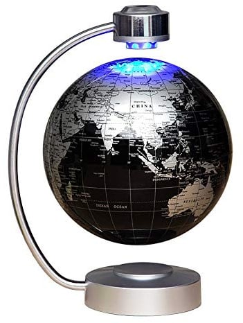 Globe flottant magnétique avec lévitation anti-gravité et carte du monde rotative - Cadeaux créatifs d'anniversaire/Noël/anniversaire/cadeau éducatif pour la maison, la décoration de bureau, noir