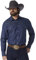Wrangler Western Long Sleeve Snap Work Shirt Washed Finish Camicia, Blu Jeans Scuro, XL Uomo