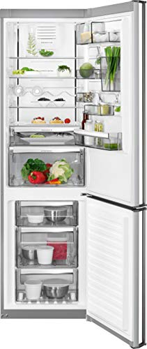 AEG RCB73726KW Freestanding 60/40 Fridge Freezer, Frost Free, 319L capacity, 60cm wide, Stainless Steel