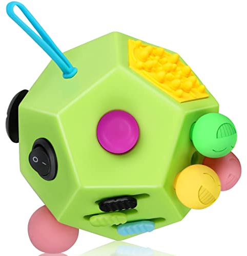 VCOSTORE Fidget Cube mit 12 Seiten, Infinity Cube Fidget Anti Stress Würfel Spielzeug für Erwachsene Kinder mit ADHS,ADD,ASD,ADHD