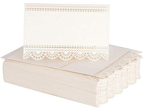 50 Stück Platzkarten Sitzkarte Namenskarten, Sitzkarte Namenskarten Namensschild, Elfenbein, Lasergravur, Perfekte Dekoration für Hochzeiten, Geburtstagsfeiern Oder Bankette und Andere Partys