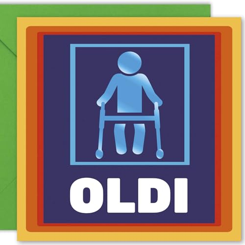 Cult Kitty - Oldi - Lustige Geburtstagskarte für Ihn - Geburtstagskarte für Sie - Geburtstagskarte für Oma oder Opa - Geburtstagskarte für Mama oder Papa - Karte zum Ruhestand - Humor Witz Karte