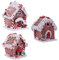 Tomaibaby 3Pcs Christmas Gingerbread House Ornaments with LED Light LED Gingerbread House Xmas Tree Ornament Village Hanging Lighted Decoration