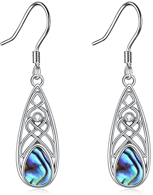 VONALA Ohrringe Damen Sterling Silber Tropfen Ohrhänger (Unendlichkeit abalone)
