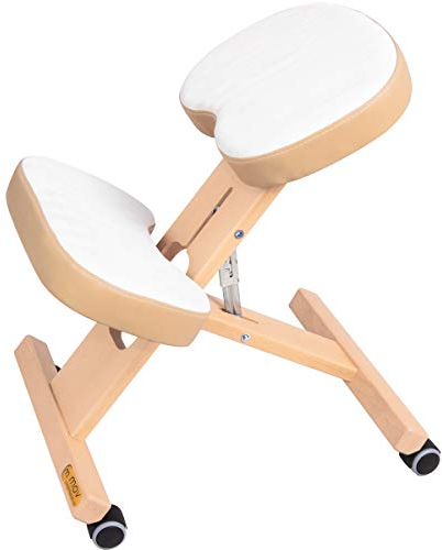 Mercurius Ergo-Office Ergonomischer Stuhl Orthopädischer Kniestuhl Computerstuhl Kniehocker Stoff - Made in EU, CE, TUV (Beige)