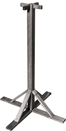 VOSS.garden Vogelhausständer „Massiv“ schwarz - verstärkter Standfuß, 100cm Standpfahl Ständer für Futterhaus Holz Vogelhaus