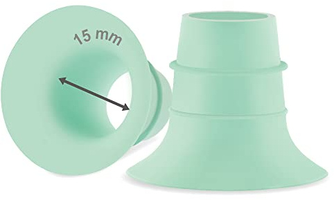 Maymom Flanscheinlage 15 mm compatible con Medela PersonalFit Flex 24 mm und Elvie Single Double Electric sowie Elvie Stride 24 mm Wearable Cup, kompatibles Zubehör, nicht original, grün