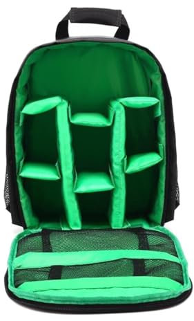 Andoer Dslr Camera Bag - Small,Lightweight,Waterproof & Breathable - Multifunctional Camera Backpack for Canon Nikon Sony SLR Cameras - 33 x 26.5 x 12.5 cm(Green)