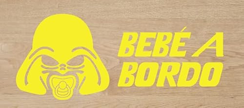 Desconocido Vinyl-Aufkleber, Baby an Bord, Mini Dark Vader, 17 x 7 cm, Gelb