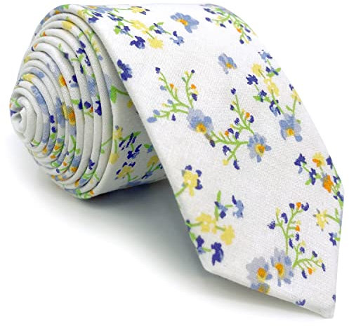 S&W SHLAX&WING Baumwolle Krawatten für Männer Dünne Floral bedruckt