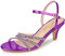 Allegra K Sandali da donna con tacco a gattino con strass alla caviglia, Viola, 38 EU