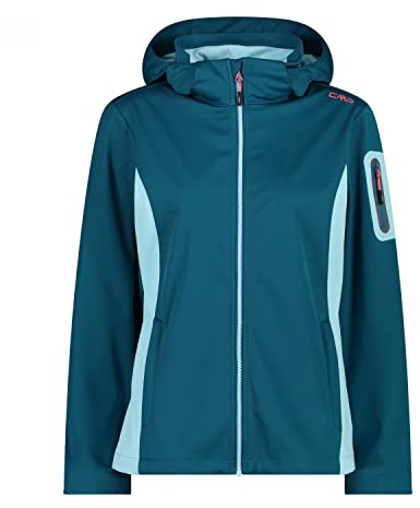 CMP Kapuzenjacke mit Reißverschluss, Deep Lake-Aqua, EU 42