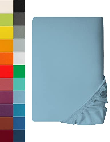 Premium Spannbettlaken MIA Himmelblau | 200 x 220cm - 100% Baumwolle