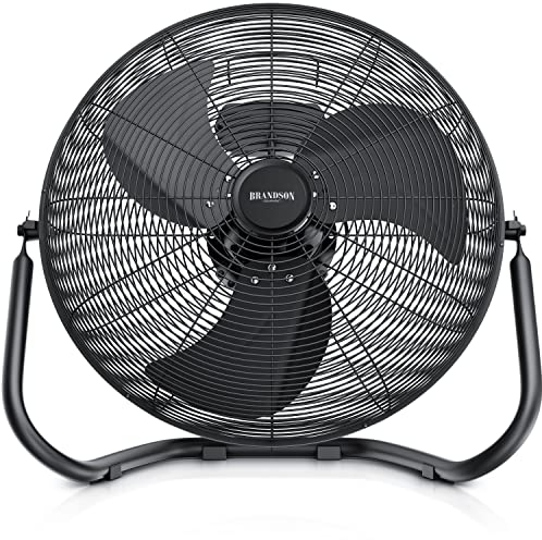 Brandson - Windmaschine Retro Stil 160 Watt - Preisträger 2025 - Ventilator Schwarz - Standventilator 50 cm - Bodenventilator - hoher Luftdurchsatz - stufenlos neigbarer Ventilatorkopf - GS