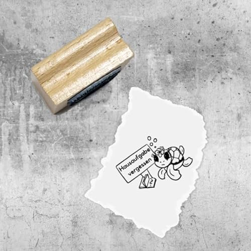 Stempel Lehrerstempel Schule Hausaufgabe vergessen Motiv traurige Schildi