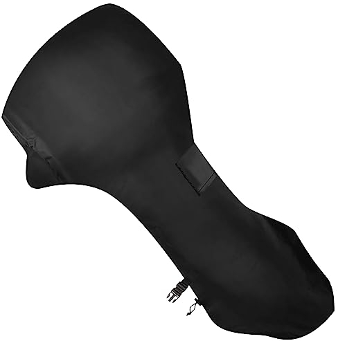 Bootsmotorabdeckung,Outboard Engine Cover,Abdeckung für Außenborder mit 600D Heavy Duty Oxford-Gewebe+zusätzlicher PVC-Beschichtung, schwarz wasserdicht Außenborder Persenning Abdeckung60-100HP