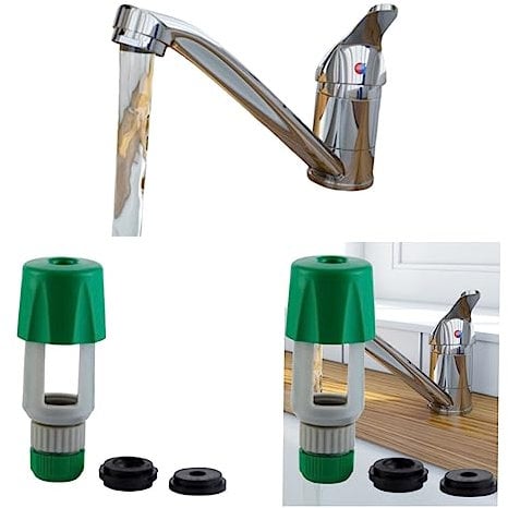 SK INFINITY | Kitchen Garden Watering Tap Hose Pipe Snap Connector Adaptor -Mixer Round Tap Hose Connector Kitchen Garden (Pack of 2 Round Tap Connector)