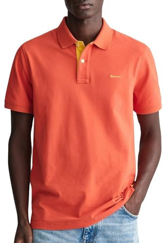 GANT Herren REG Contrast Pique SS Rugger, Burnt ORANGE, M