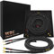 WORLDS BEST CABLES 1.5 Meter ULTIMATE - 9 AWG - Ultra-Pure OFC - Premium Audiophile HiFi Speaker Cable Pair with Eminence Gold Banana (x2) & Spade (x2) Plugs & Carbon Tweed Jacket