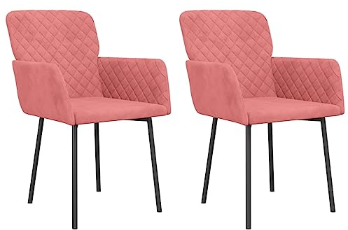 vidaXL Esszimmerstühle 2 Stk. Rosa Samt