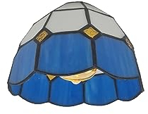 LEDSone Tiffany Style Glass Pendant Lamp Shade Stained Glass Ceiling Light Shade for E27 Fittings Vintage Hanging Light for Kitchen, Hallway,Living Room Blue & White Decorative Lighting
