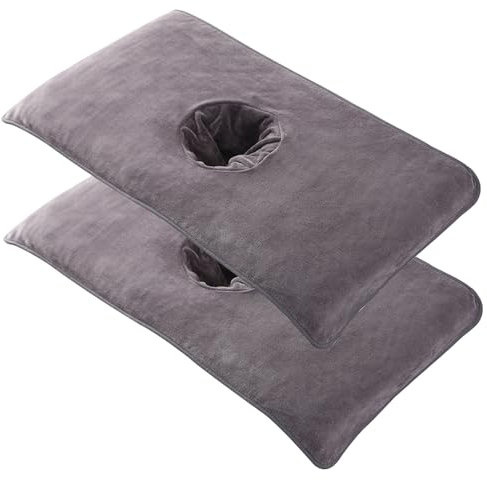 Massagebettbedeckung mit Gesicht Holemassage Tisch Abdeckung 2pcs Weiche Massagebett Abdeckung mit Gesichtsloch 16x32 '' wiederverwendbares Spa Schönheitsbett -Abdeckhandtuch mit Gesichtsloch Massage