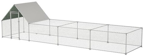 Thanaddo Hühnerstall KleintierkäFig, Freigehege Geflügelstall Kleintiergehege für Hühner Ente Kaninchen (8x2x2 m)