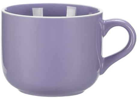 Tasses en céramique chic de grande capacité de 600 ml – Un mélange parfait de style et d'utilité pour le petit déjeuner (violet)