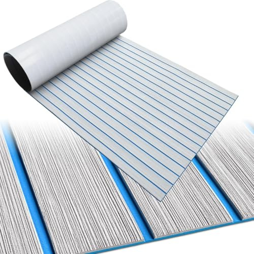 HZCHIONE Eva Schaum Boot Decking Bodenbelag 240x90cm Faux Teak Marine Teppich Boot Bodenbelag rutschfeste Selbstklebende Schaum Boot Deck Mat Rolls Blatt für Motorboote Ponton Yacht