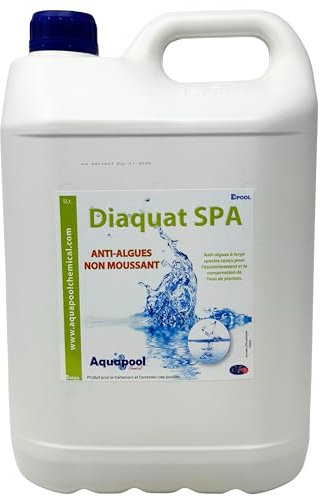 Algicide Anti Algues Piscine, rattrapage Choc Eau Verte │Anti Eau Verte/Trouble, Traitement Anti-algues 1L et 5L │Produit Stop algues et récupération des eaux Troubles (5L)